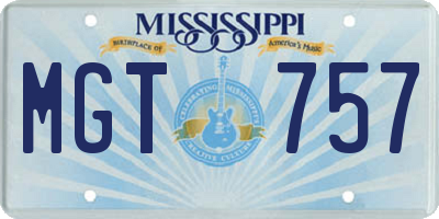 MS license plate MGT757
