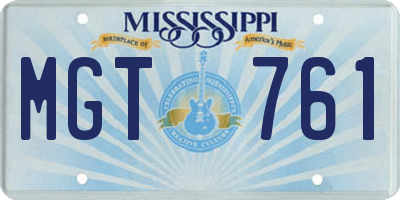 MS license plate MGT761