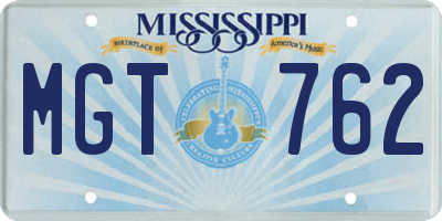 MS license plate MGT762