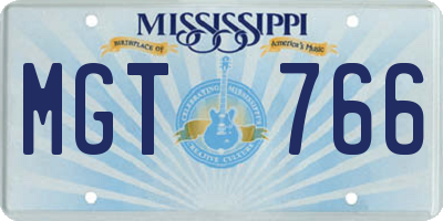 MS license plate MGT766