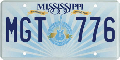 MS license plate MGT776