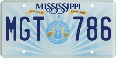 MS license plate MGT786