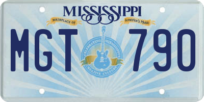 MS license plate MGT790
