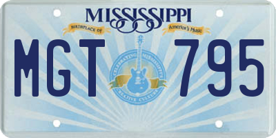 MS license plate MGT795