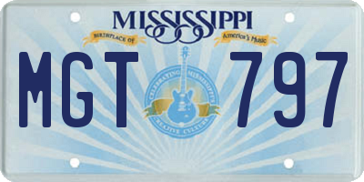 MS license plate MGT797