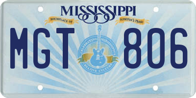 MS license plate MGT806