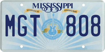 MS license plate MGT808
