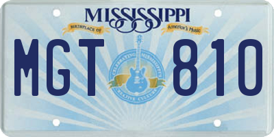MS license plate MGT810