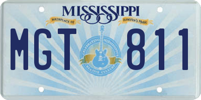 MS license plate MGT811