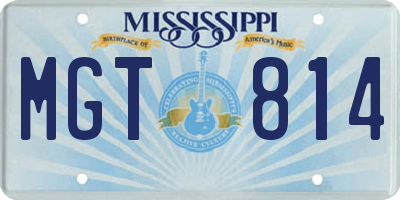 MS license plate MGT814