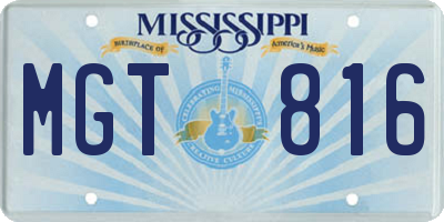 MS license plate MGT816