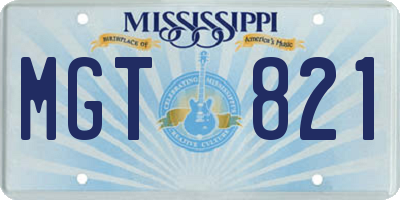 MS license plate MGT821