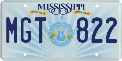 MS license plate MGT822