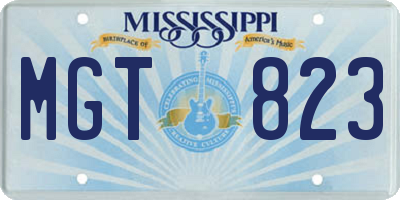 MS license plate MGT823