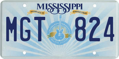 MS license plate MGT824