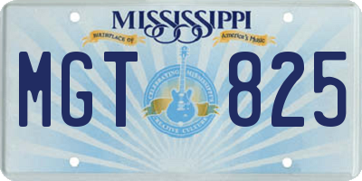 MS license plate MGT825