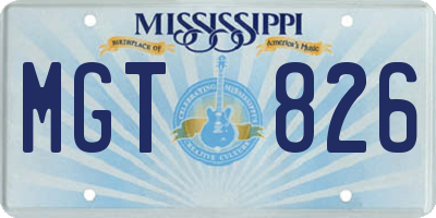 MS license plate MGT826