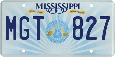 MS license plate MGT827
