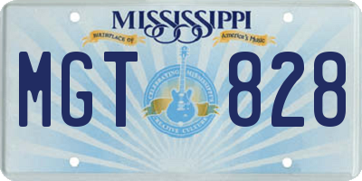 MS license plate MGT828