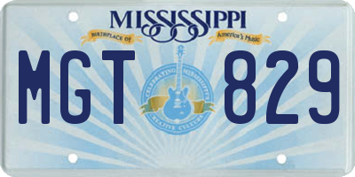 MS license plate MGT829