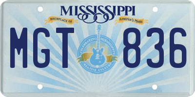 MS license plate MGT836
