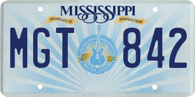MS license plate MGT842