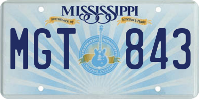 MS license plate MGT843