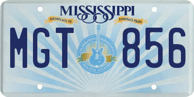 MS license plate MGT856