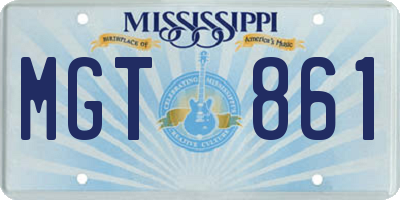 MS license plate MGT861