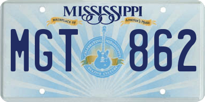 MS license plate MGT862