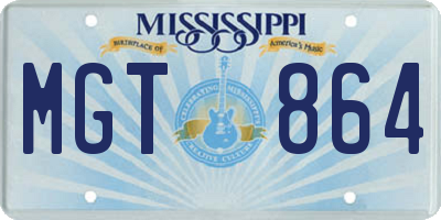 MS license plate MGT864