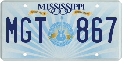 MS license plate MGT867