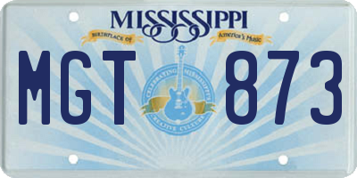 MS license plate MGT873