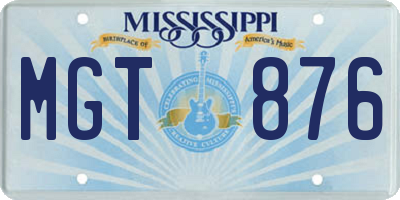 MS license plate MGT876