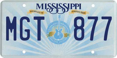MS license plate MGT877