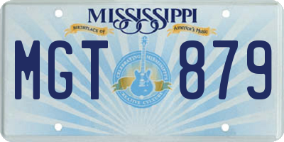 MS license plate MGT879