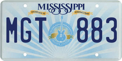 MS license plate MGT883