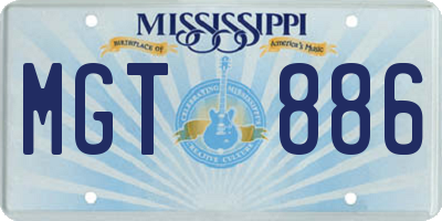 MS license plate MGT886