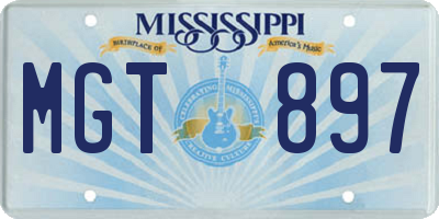 MS license plate MGT897