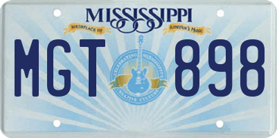 MS license plate MGT898