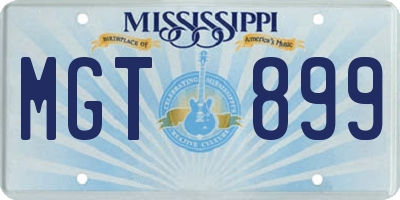 MS license plate MGT899