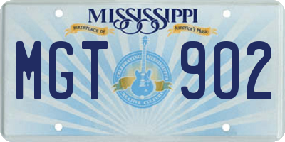 MS license plate MGT902