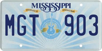 MS license plate MGT903
