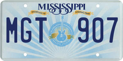MS license plate MGT907