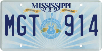 MS license plate MGT914