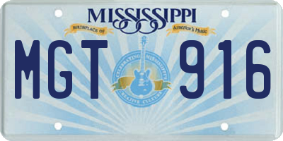 MS license plate MGT916