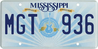 MS license plate MGT936