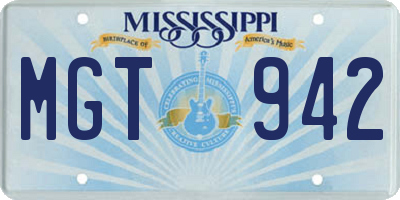 MS license plate MGT942