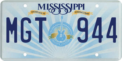 MS license plate MGT944