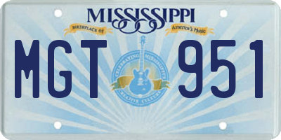 MS license plate MGT951